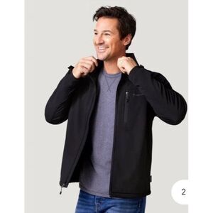 Free Country Softshell Jacket Men’s Size Medium Black Full Zip Lightweight